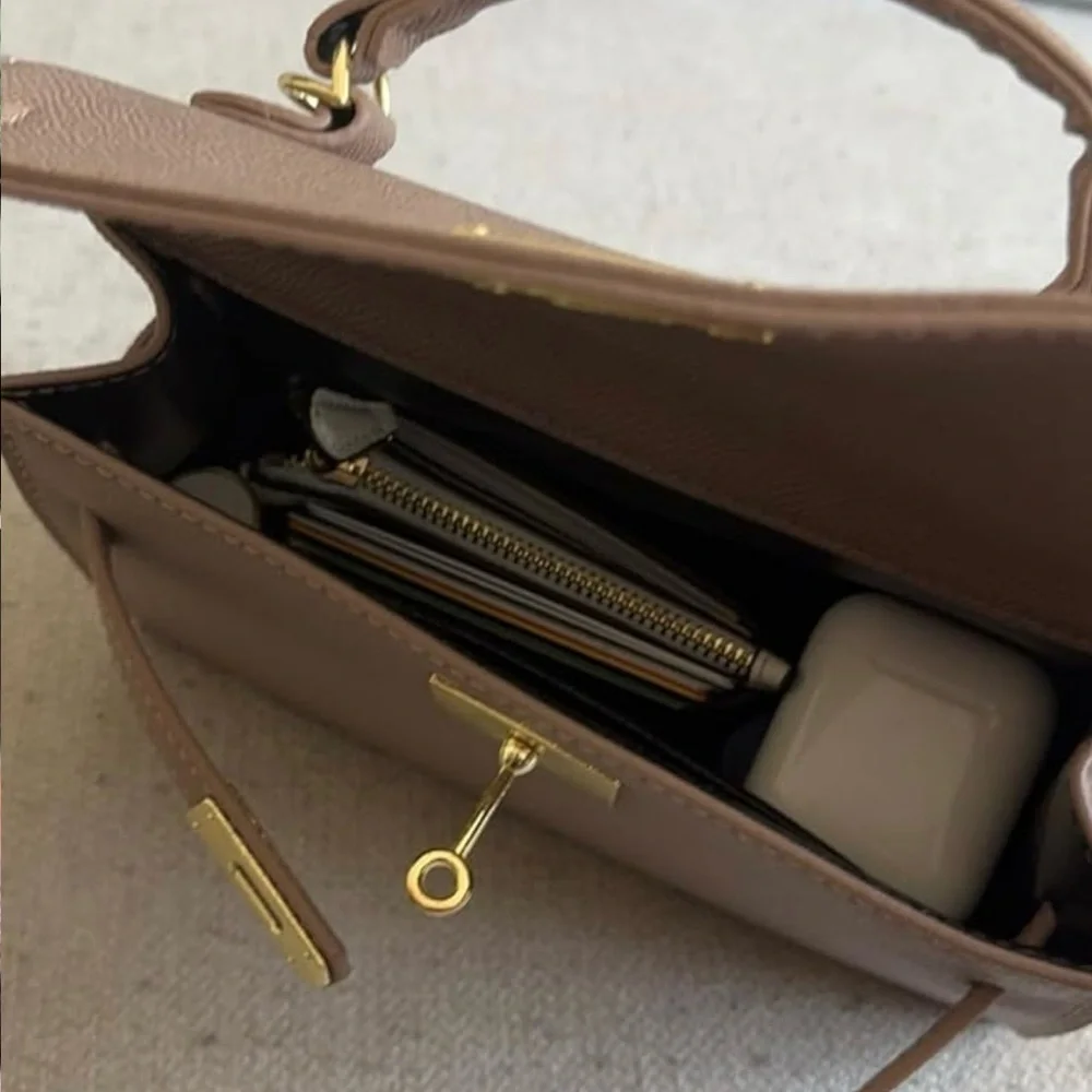 Designer look mini Top Handel small satchel with crossbody strap